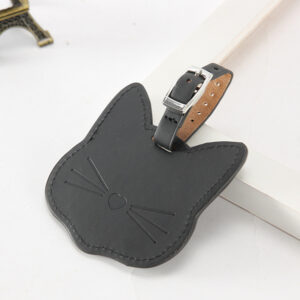 Cat-Shaped Luggage Tag — Black