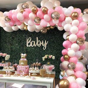 Pink, White & Gold Balloon Garland Kit