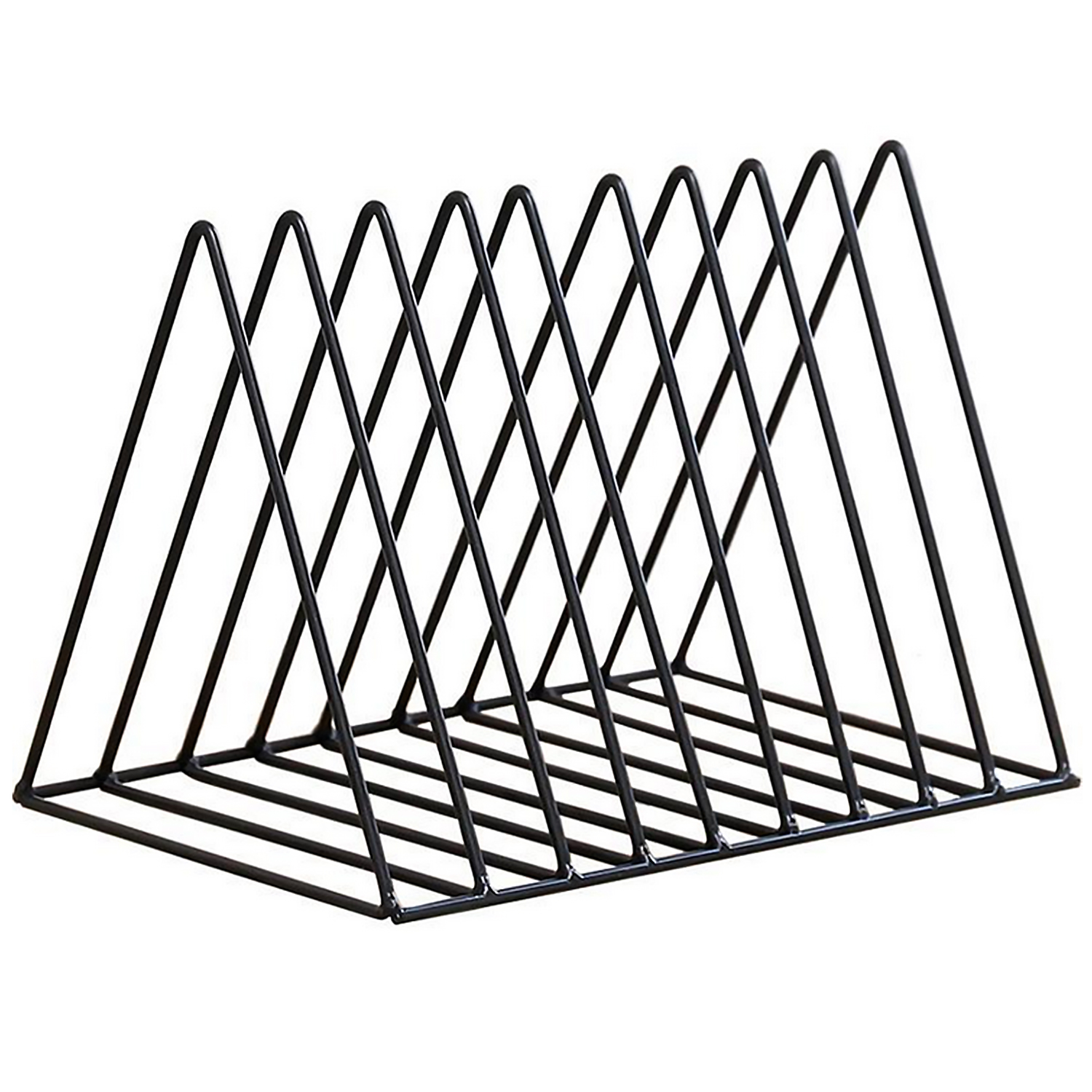 Geometric Metal Magazine Rack — Black