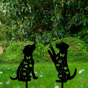 Dog Silhouette Garden Stakes — Set of 2