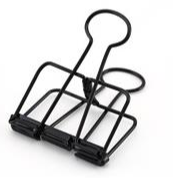 Open-Wire Binder Clips — Black, 10-Pack
