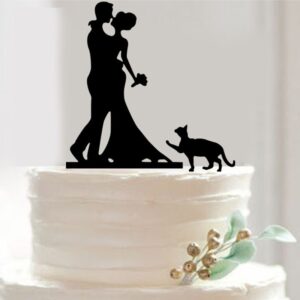 Couple & Cat Wedding Cake Topper