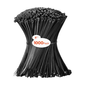 Black Cable Ties — 1,000 Pieces